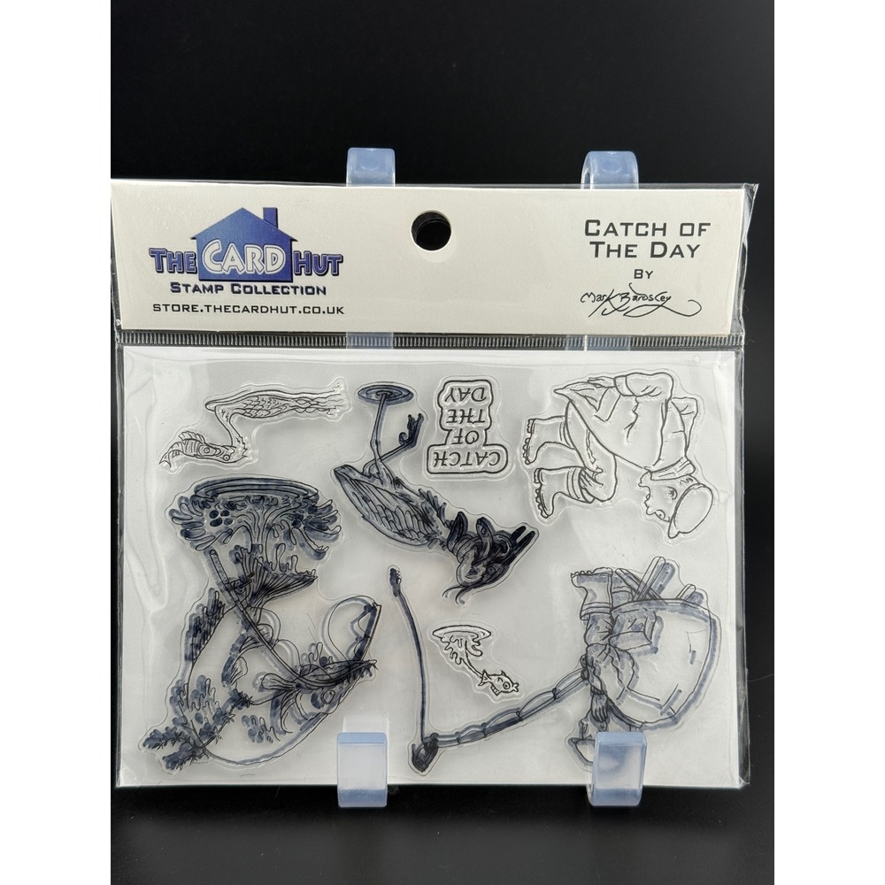 The Card Hut Catch of the Day Mark Baroscey Clear Stamp‎ Set Fishing Theme